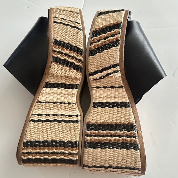 JustFab Black Platform Sandals – Woven Sole – Size 7.5 (RAEDELL) Pre-Owned - Picture 3 of 7